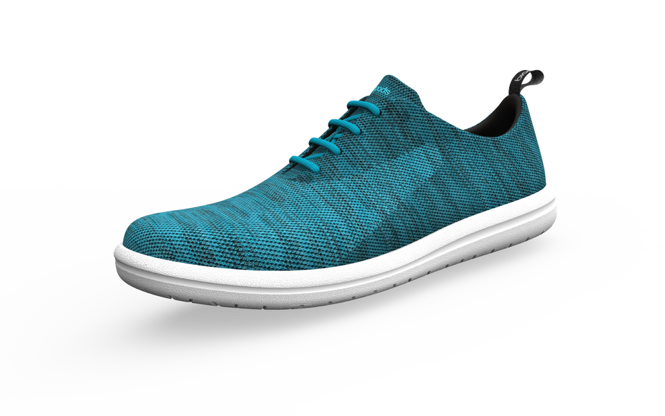 Biopods Classic Sneakers in Ocean color, front profile view showing comfortable casual design and sleek laces.