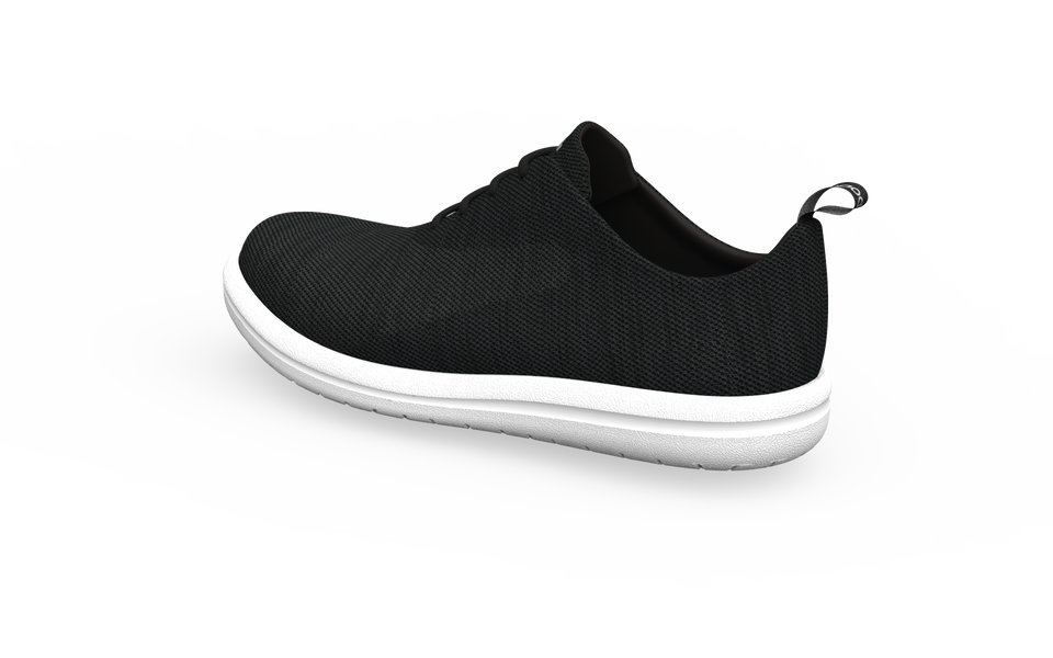 Rear view of black Biopods Classic Sneakers showing the classic design and heel detail.