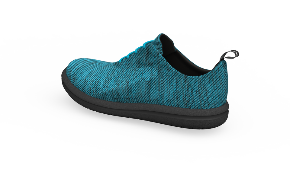 Biopods Narrow Classic Sneakers in Ocean color, rear profile view showing sleek design and narrow fit.