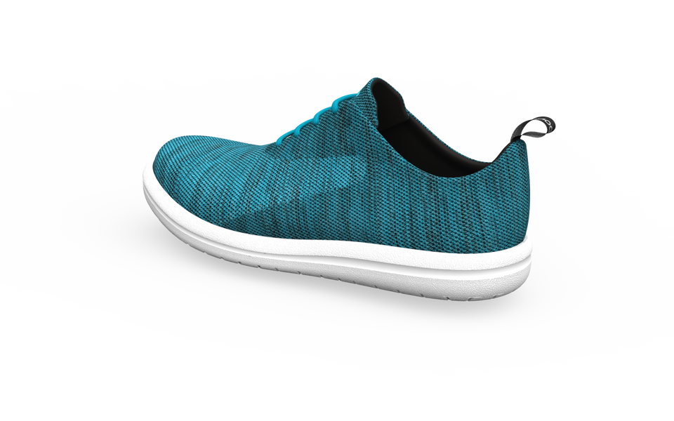 Rear profile of Biopods Classic Sneakers in Ocean color, showcasing the stylish design and comfortable sole.
