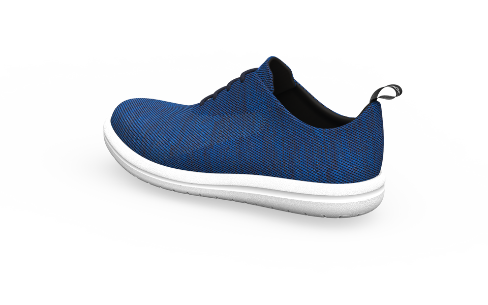 Rear view of Biopods Classic Sneakers in sapphire blue, showing the stylish design and comfortable fit from the back angle.