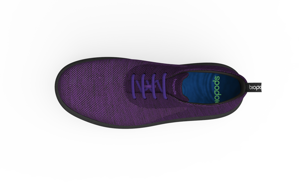 Wide classic sneakers by Biopods in amethyst color, featuring a comfortable fit and stylish design.