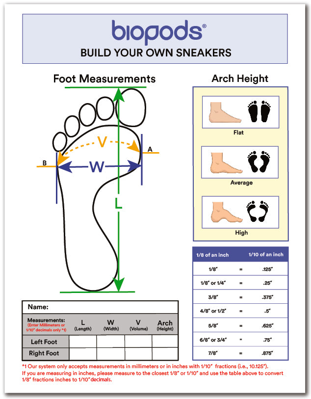 Foot Measurement Instructions - Biopods Footwear - Biopods®