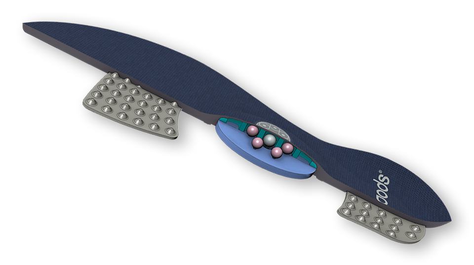 Biopods® Resonance Tunable Harmonic Insoles showing textured surface and arch support for improved foot comfort and alignment.