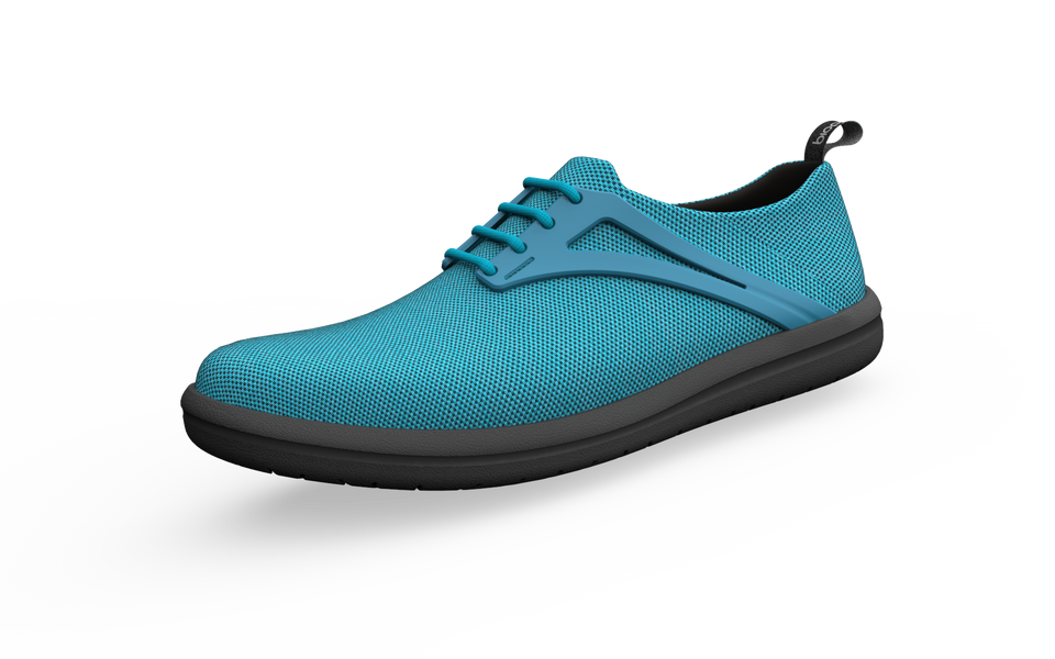 Biopods Urban Flex Sneakers in Ocean color, front profile view showcasing breathable mesh upper and sporty design.