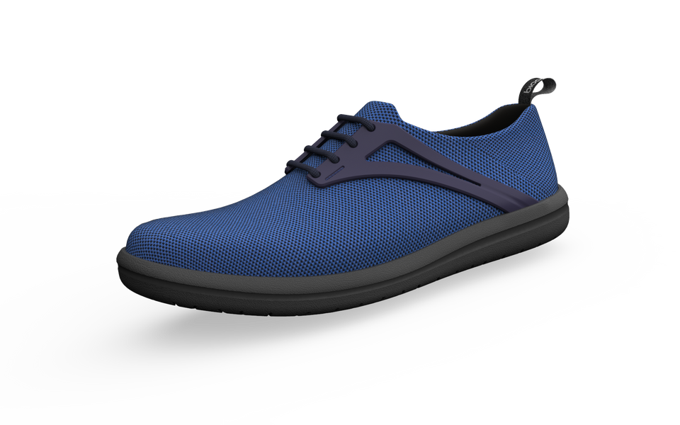 Wide Urban Flex Sneakers by Biopods in sapphire color, showing front profile with sleek design and comfortable fit.