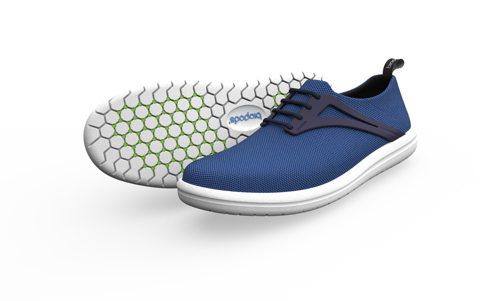 Pair of wide Sapphire Urban Flex Sneakers by Biopods showcasing their stylish design and comfortable fit.