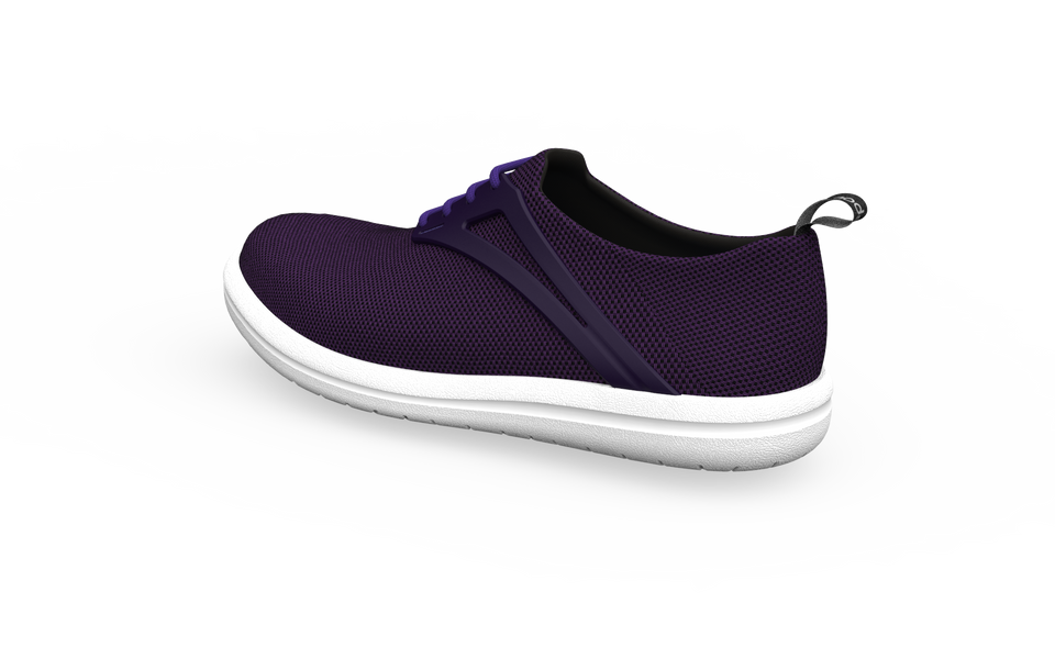 Rear profile of Biopods Urban Flex Sneakers in amethyst, showcasing their stylish design and comfortable fit.