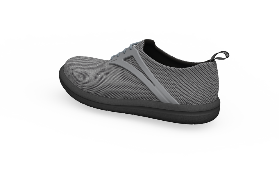 Biopods Narrow Urban Flex Sneakers in grey, showing the rear profile with sleek design and flexible sole for urban comfort.