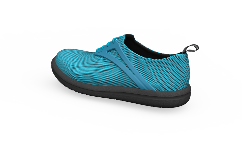 Rear view of Biopods Wide Urban Flex Sneakers in ocean blue, showing the outsole and stylish sneaker design.