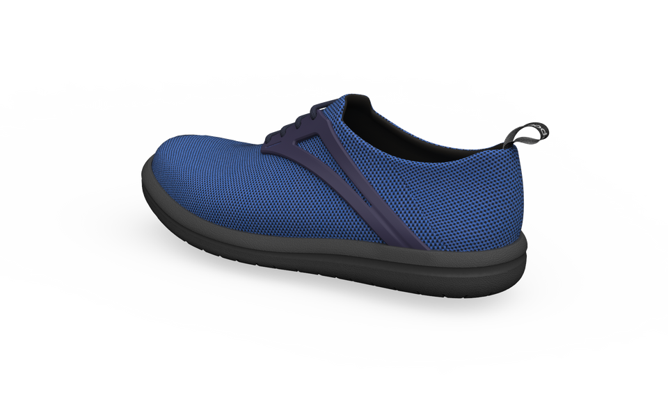Rear profile of Biopods Urban Flex Sneakers in sapphire blue, showcasing their stylish design and comfortable fit.