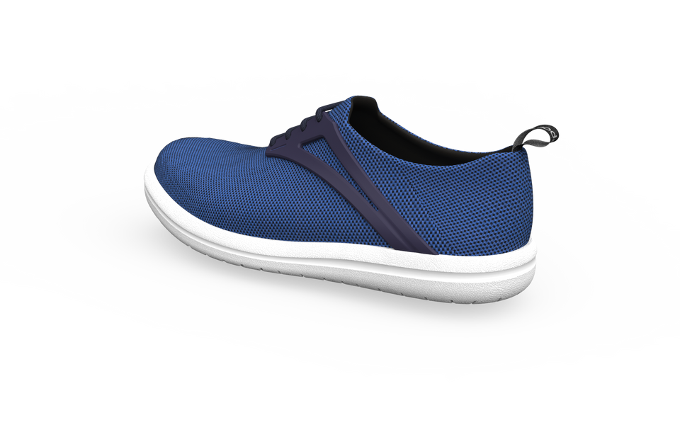 Rear profile of Biopods Urban Flex Sneakers in sapphire color showing stylish design and flexible sole.