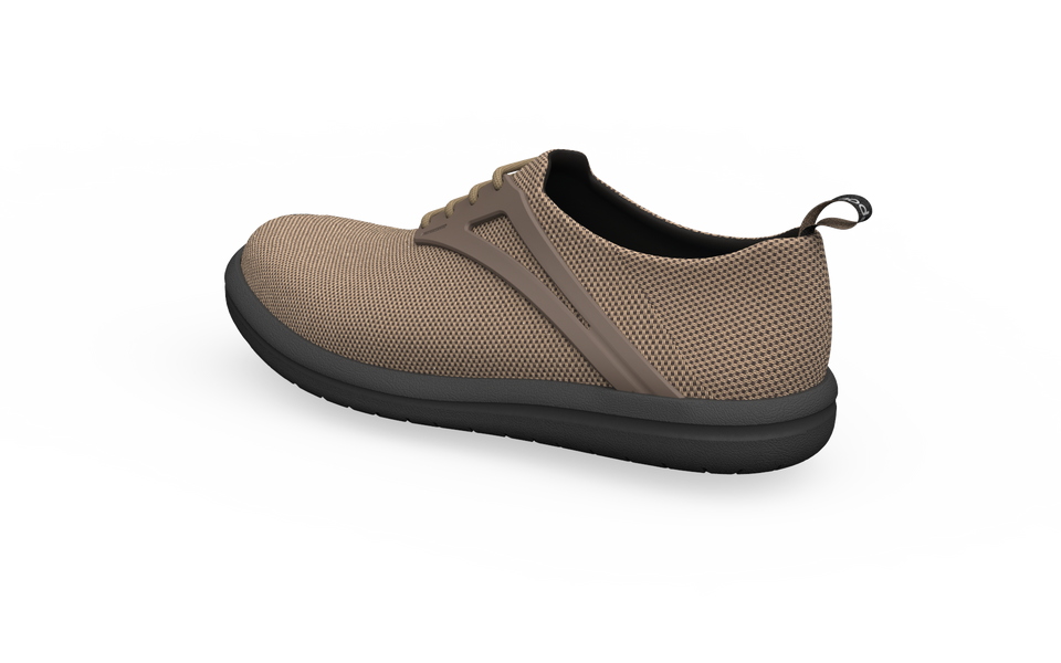 Rear profile of Biopods Narrow Urban Flex Sneakers in Terra color, showcasing sleek design and flexible sole.