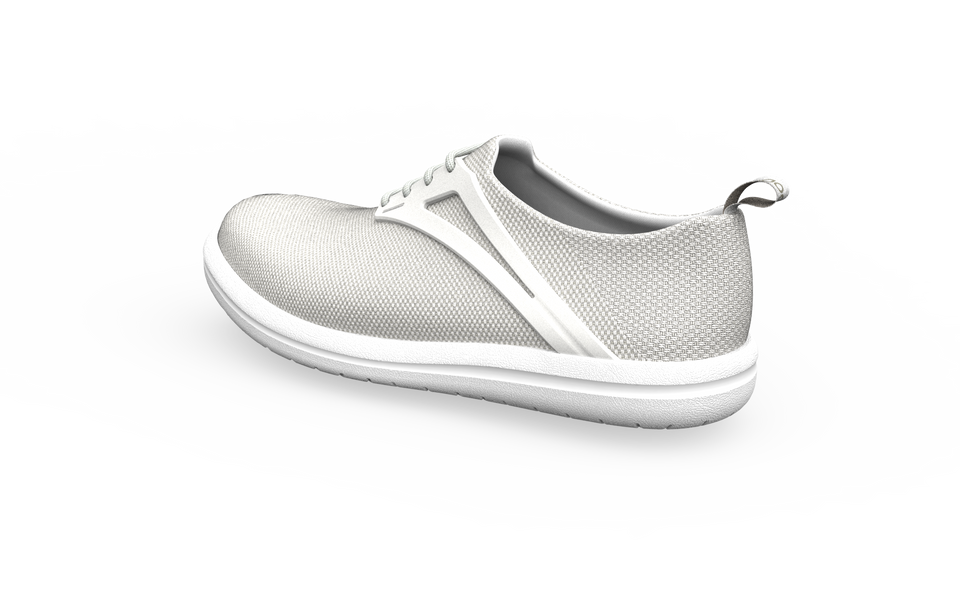 Rear profile of Biopods Urban Flex Sneakers in white, showcasing the stylish design and comfortable fit.