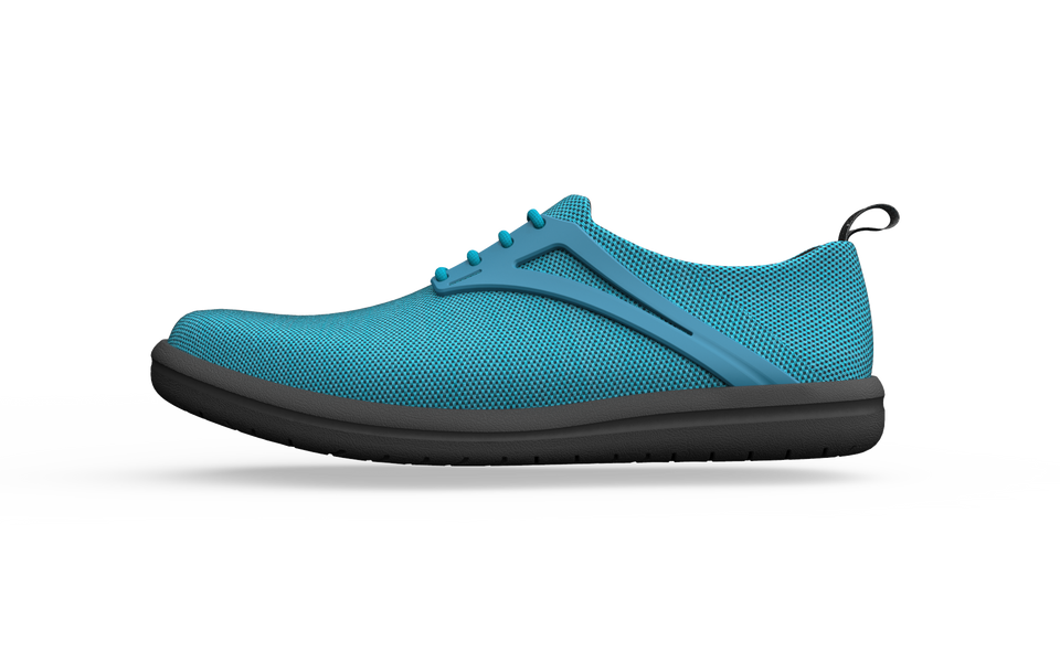 Biopods Urban Flex Sneakers in Ocean color, side view showing breathable mesh upper and sporty design.