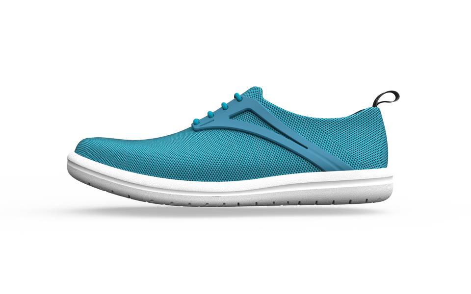 Biopods Urban Flex Sneakers in Ocean color, side view showing sleek design and breathable mesh material for casual urban wear.