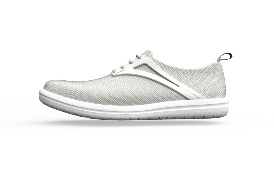 Biopods Narrow Urban Flex Sneakers in white shown from the side, featuring sleek design and flexible sole for urban comfort.