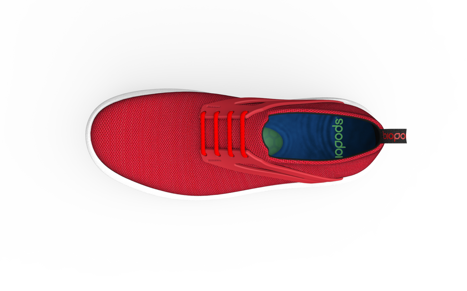 Red Biopods Urban Flex Sneakers Wide with textured upper and sporty design, ideal for casual urban wear.