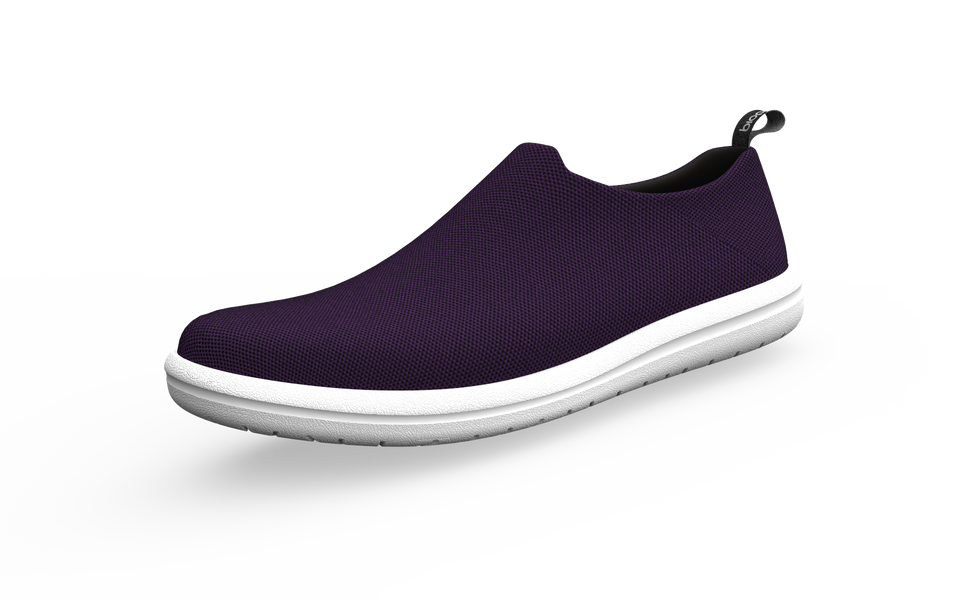 Biopods Urban Sneakers in amethyst color, front profile view showcasing stylish design and comfortable urban footwear.