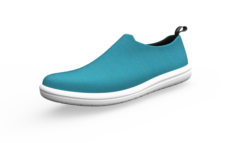 Side profile of Biopods Urban Sneakers Ocean in standard urban sneaker style, showcasing navy blue color and modern design.