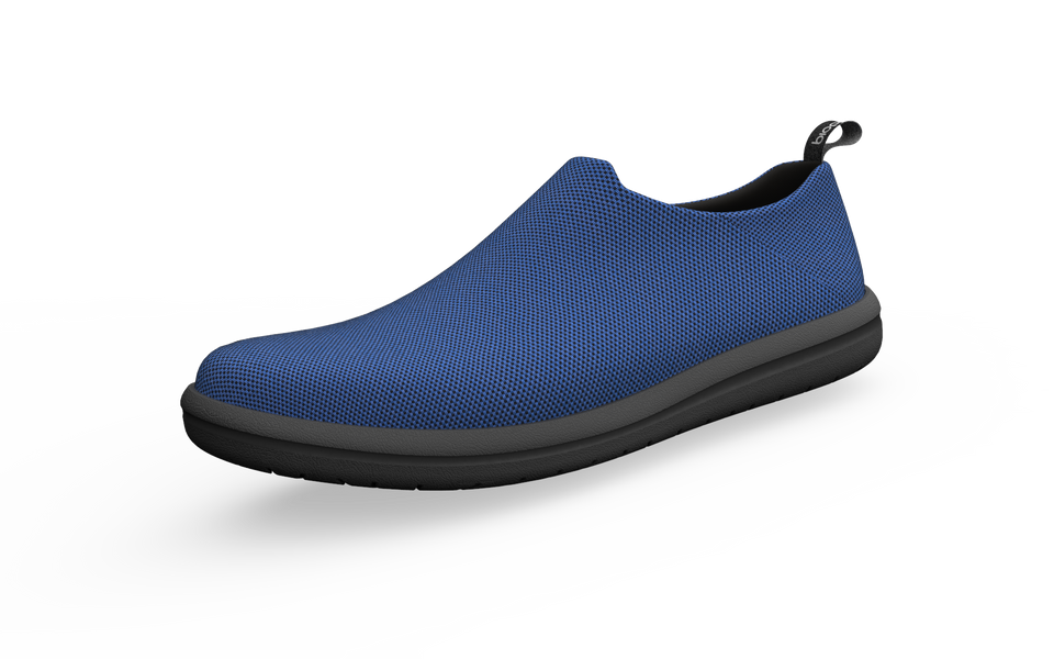 Wide Biopods Urban Sneakers in sapphire, front profile view showing stylish design and comfortable wide fit.