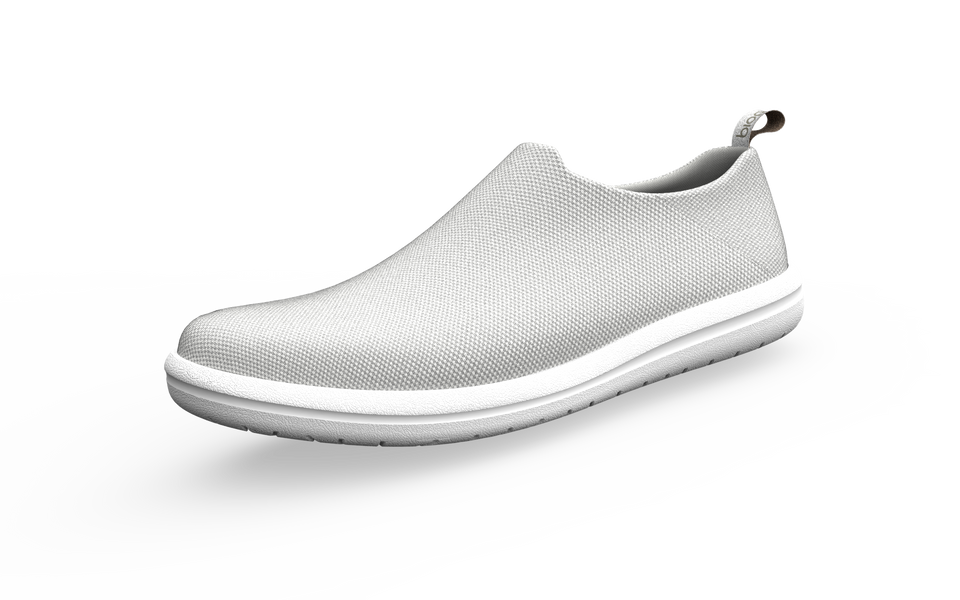 Biopods Urban Sneakers in white, front profile view showcasing stylish urban footwear for casual wear.