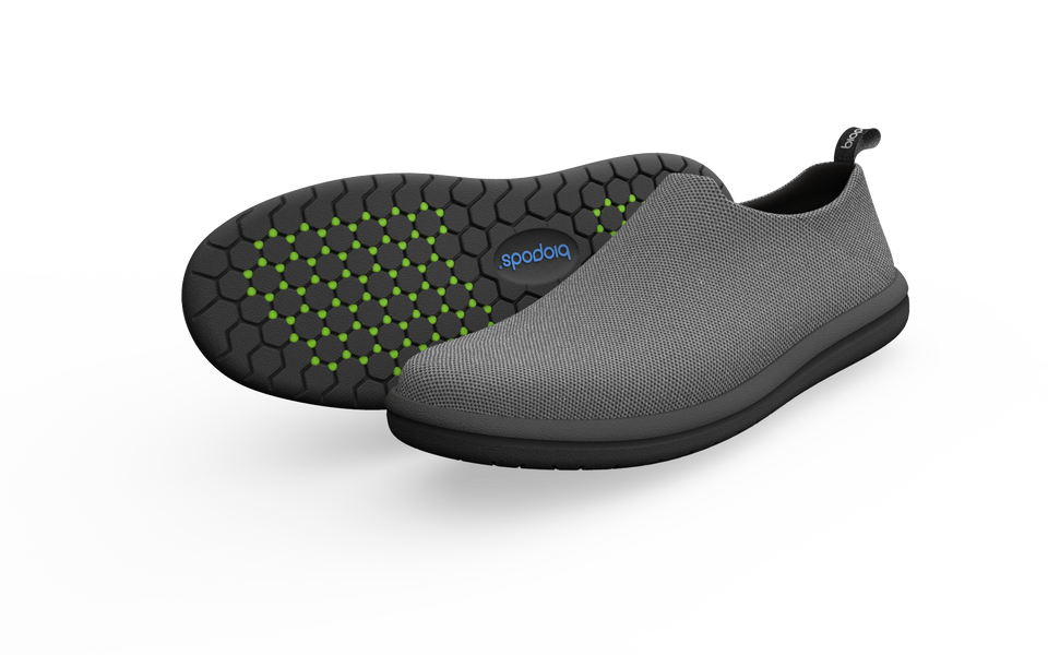 Grey Biopods Urban Sneakers Standard with stylish design and comfortable fit, shown from a side view with shadow detail.