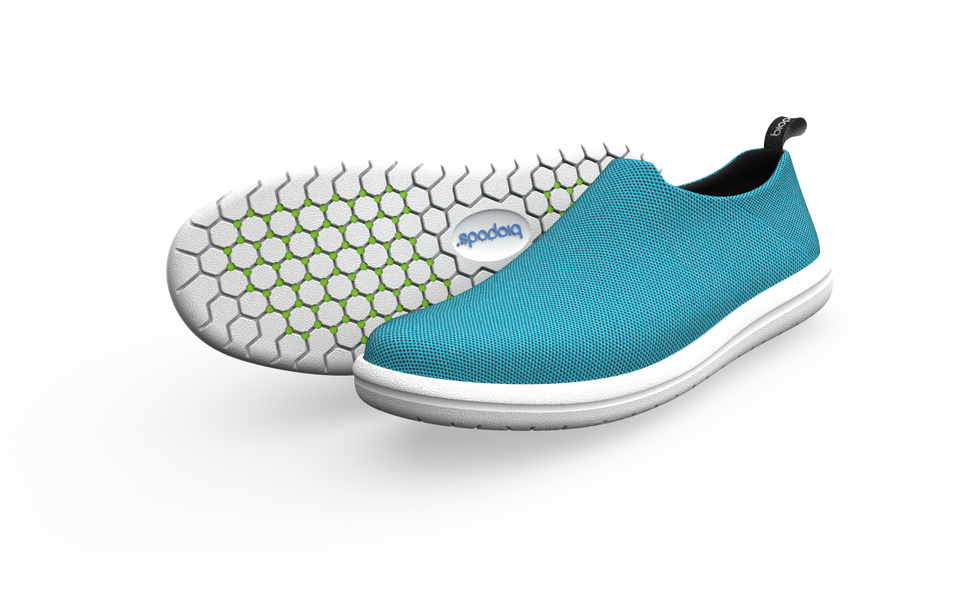 Biopods Urban Sneakers Ocean style, standard fit, showing side view with drop shadow detail