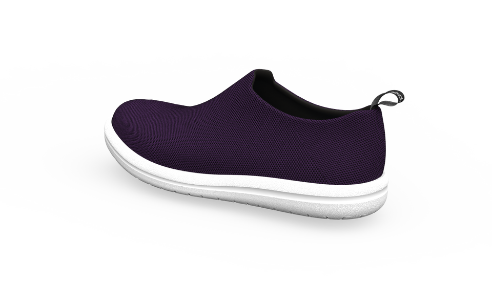 Rear view of Biopods Urban Sneakers in amethyst color, showcasing stylish urban footwear with a sleek design.