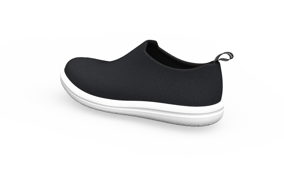Rear view of black Biopods Urban Sneakers, standard urban footwear with stylish design and comfortable fit.