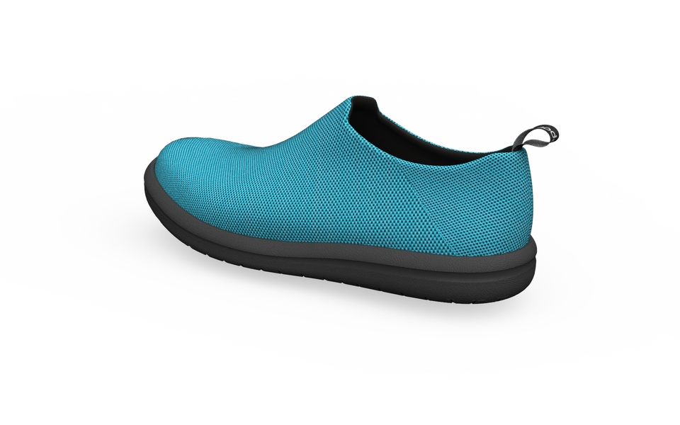Biopods Narrow Urban Sneakers in Ocean color, showing the rear view with sleek design and textured sole on a clean background.