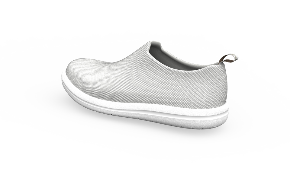 Rear view of white Biopods Urban Sneakers with modern design and cushioned sole, showcasing the stylish urban footwear.