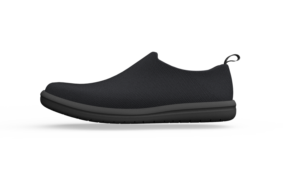 Black Biopods Urban Sneakers Standard side view showing sleek design and breathable fabric for urban street style.