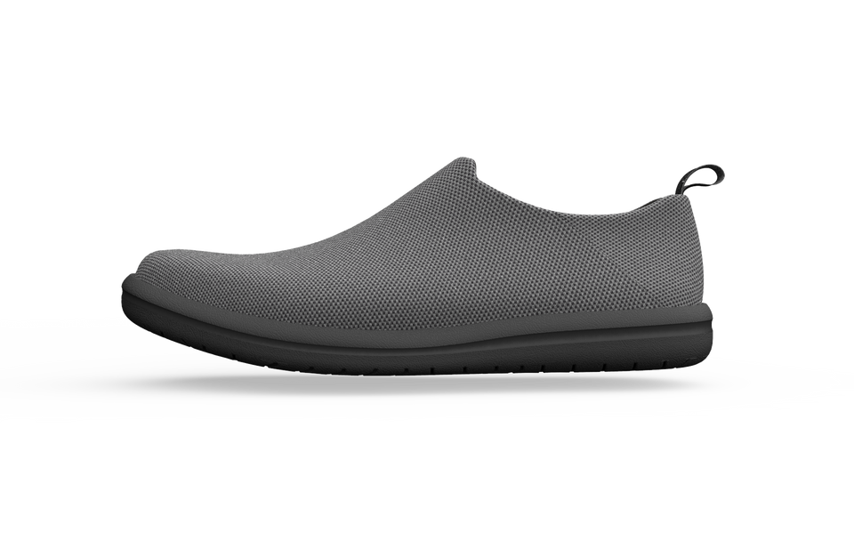 Wide urban sneakers by Biopods in grey with a side view showing the stylish design and comfortable fit.