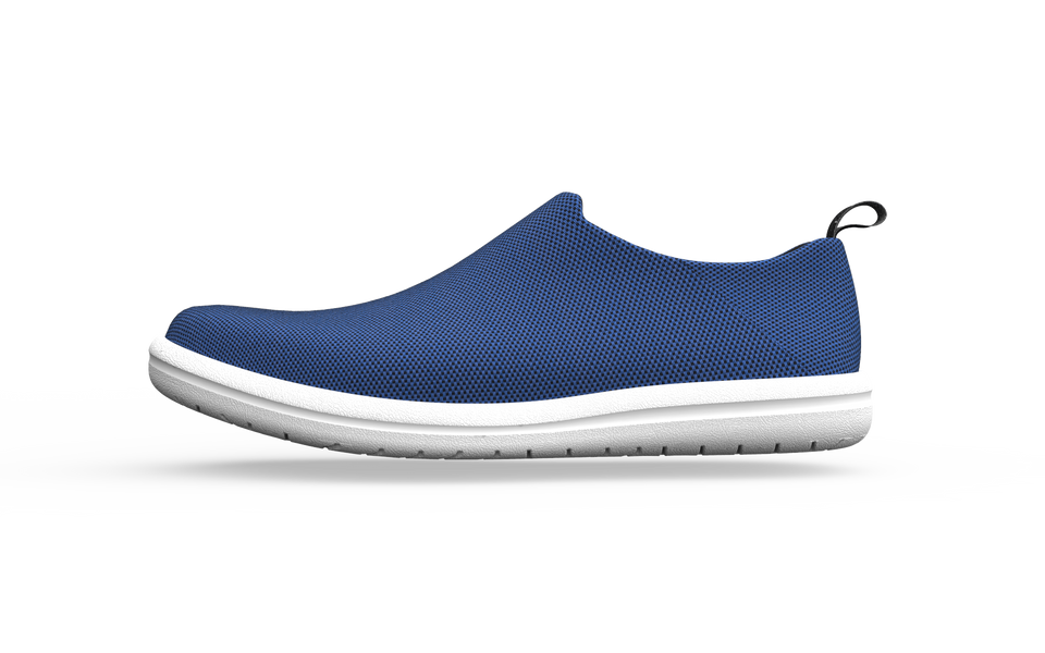 Biopods Urban Sneakers Sapphire, side view showing stylish urban footwear with sleek design and vibrant blue color.