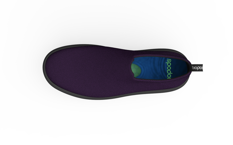 Narrow Biopods Urban Sneakers in amethyst with sleek design and laces, ideal for stylish urban casual wear.