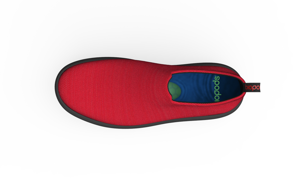 Red Biopods Urban Sneakers Standard showing stylish sneakers with red accents and a modern urban design.