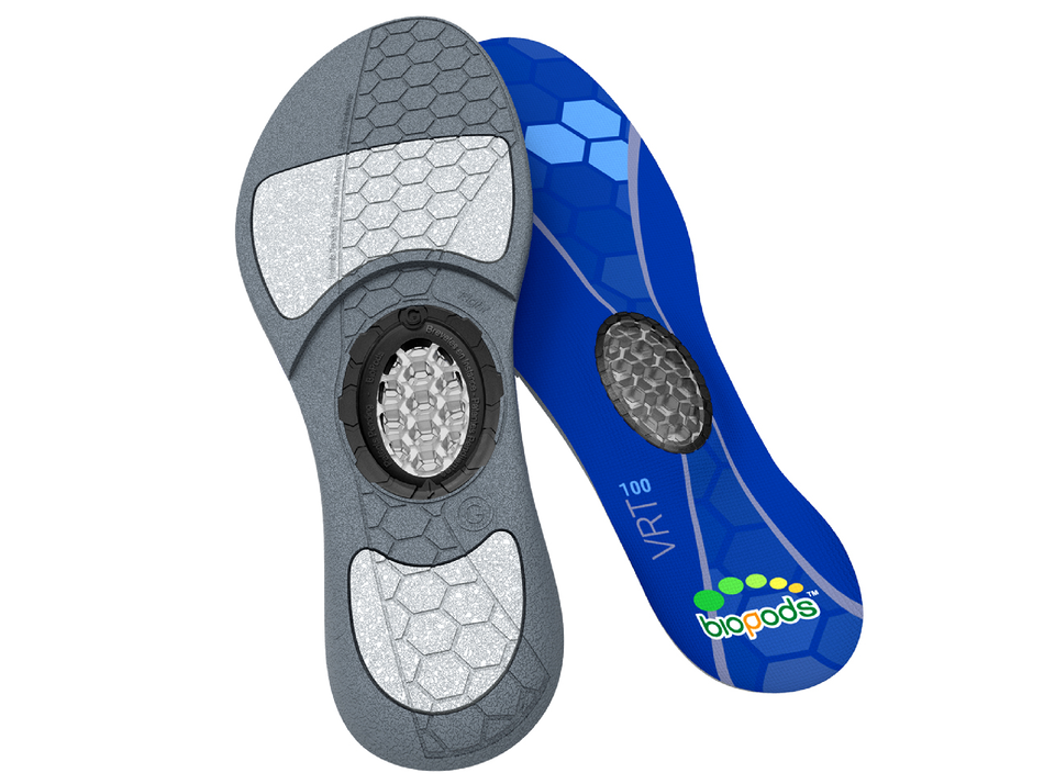 Biopods Original Performance Stimsoles® insoles for enhanced comfort and support, shown in a close-up image of the insoles.