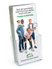 Biopods brochure holder displaying organized brochures on a tabletop for easy access and professional presentation.